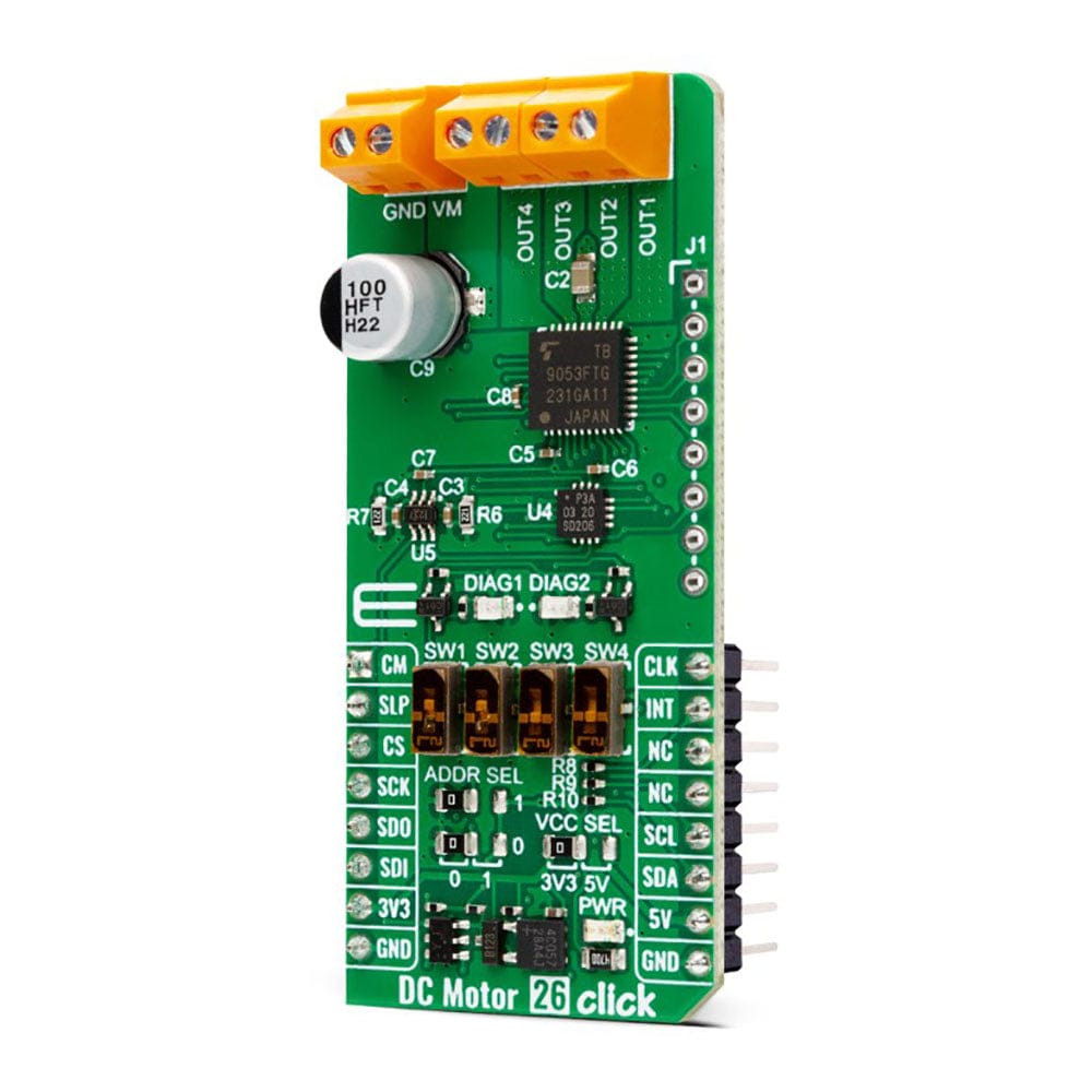 Mikroelektronika d.o.o. MIKROE-5655 DC Motor 26 Click Board - The Debug Store UK