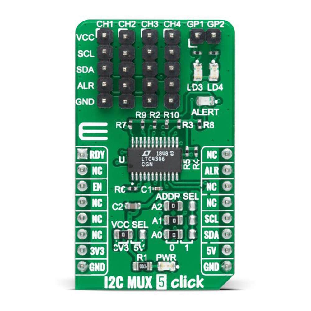 Mikroelektronika d.o.o. MIKROE-4453 I2C to MUX 5 Click Board™ - The Debug Store UK