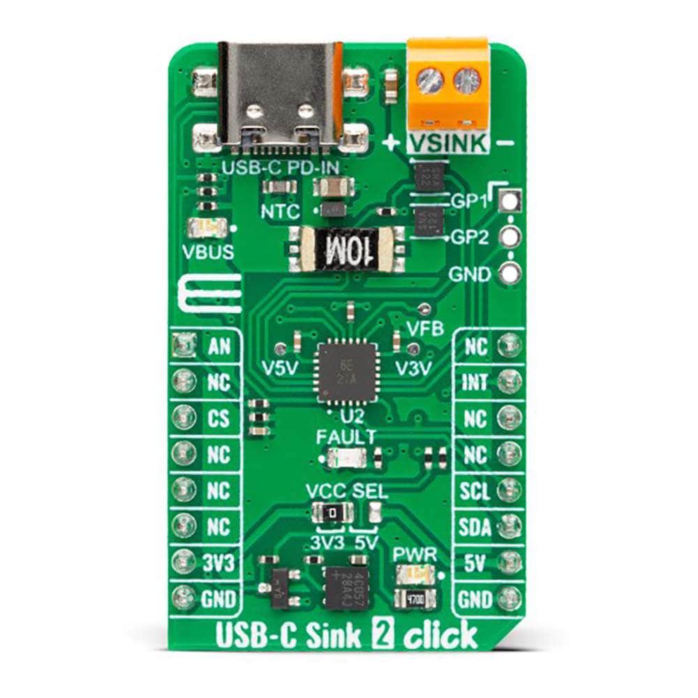 Mikroelektronika d.o.o. MIKROE-5792 USB-C Sink 2 Click Board™ - The Debug Store UK