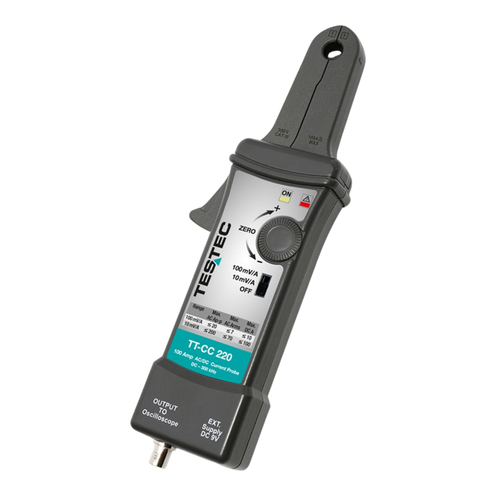 TESTEC Elektronik GmbH 15322 TESTEC TT-CC 220 AC/DC Current Probe (15322) | 300 kHz Bandwidth, 10A-100A - The Debug Store UK