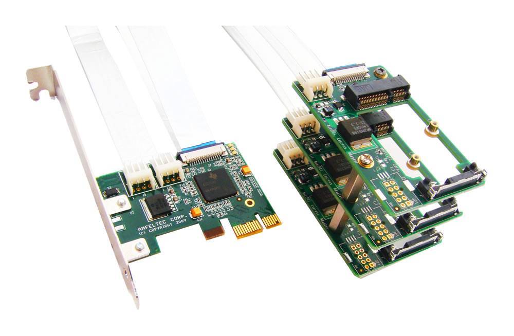 Amfeltec Corp SKU-064-02 Amfeltec SKU-064-02 3-Way x1 PCIe to MiniPCIe Splitter (ATX) - The Debug Store UK