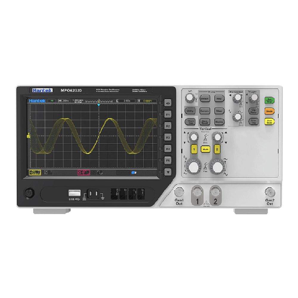 Hantek Electronic Co Ltd DPO-6202B Hantek DPO-6202B 2-ch 200MHz Oscilloscope with Fluorescent Display - The Debug Store UK