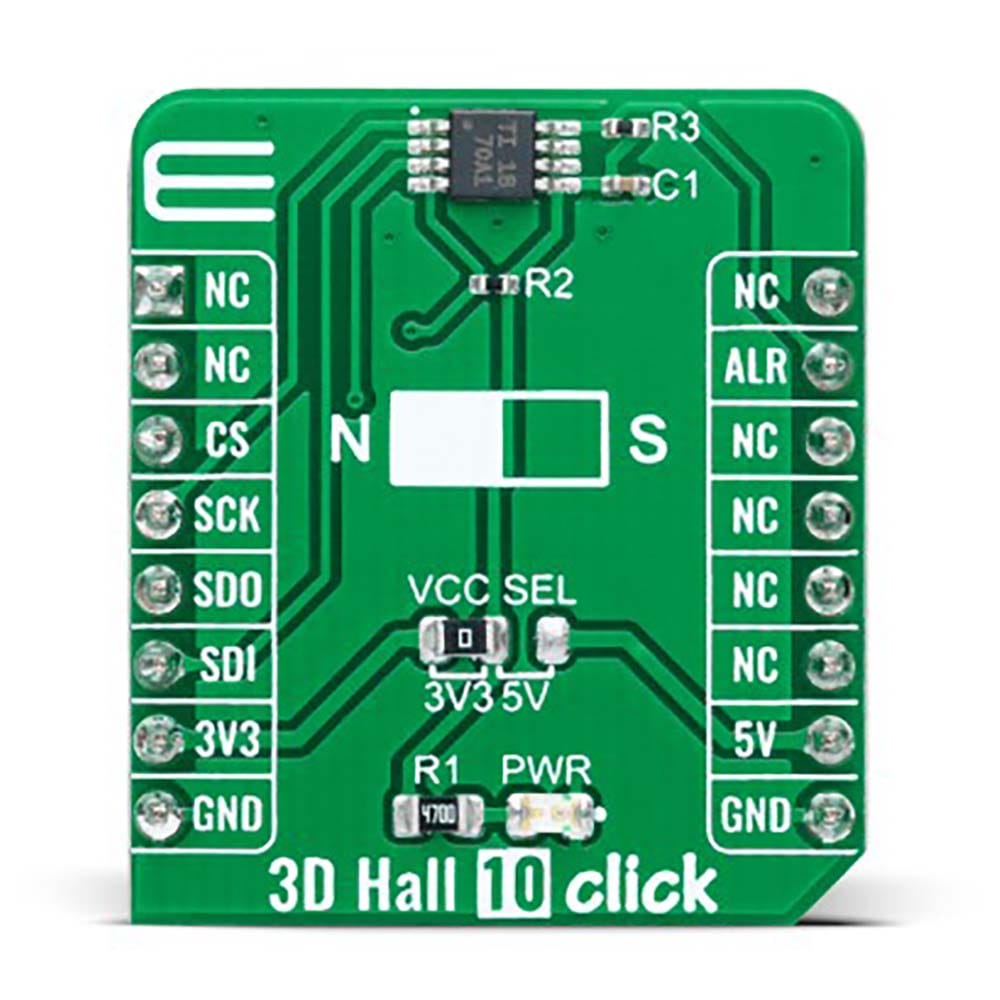 Mikroelektronika d.o.o. MIKROE-5125 3D Hall 10 Click Board - The Debug Store UK
