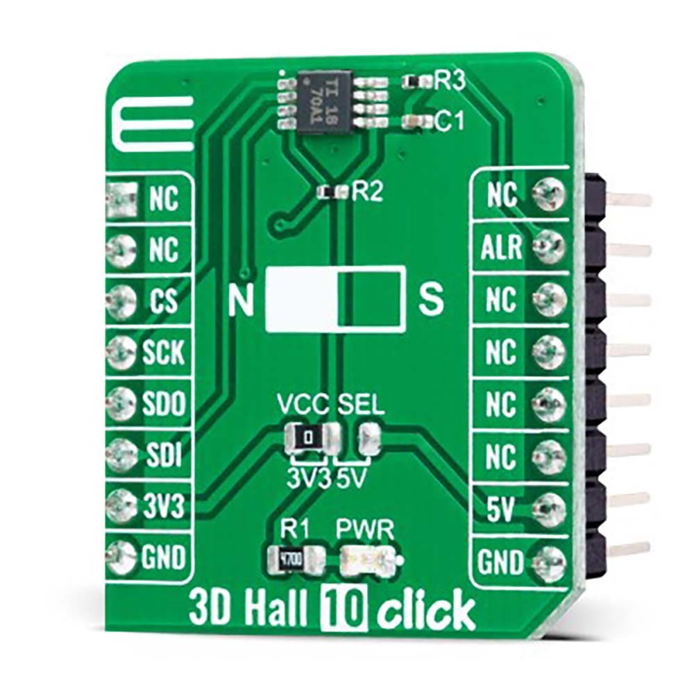 Mikroelektronika d.o.o. MIKROE-5125 3D Hall 10 Click Board - The Debug Store UK