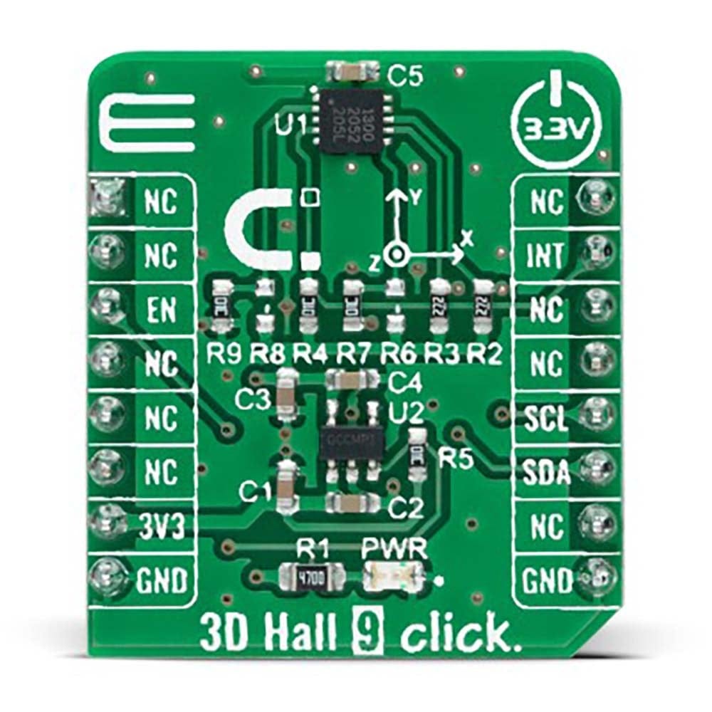 Mikroelektronika d.o.o. MIKROE-4948 3D Hall 9 Click Board - The Debug Store UK