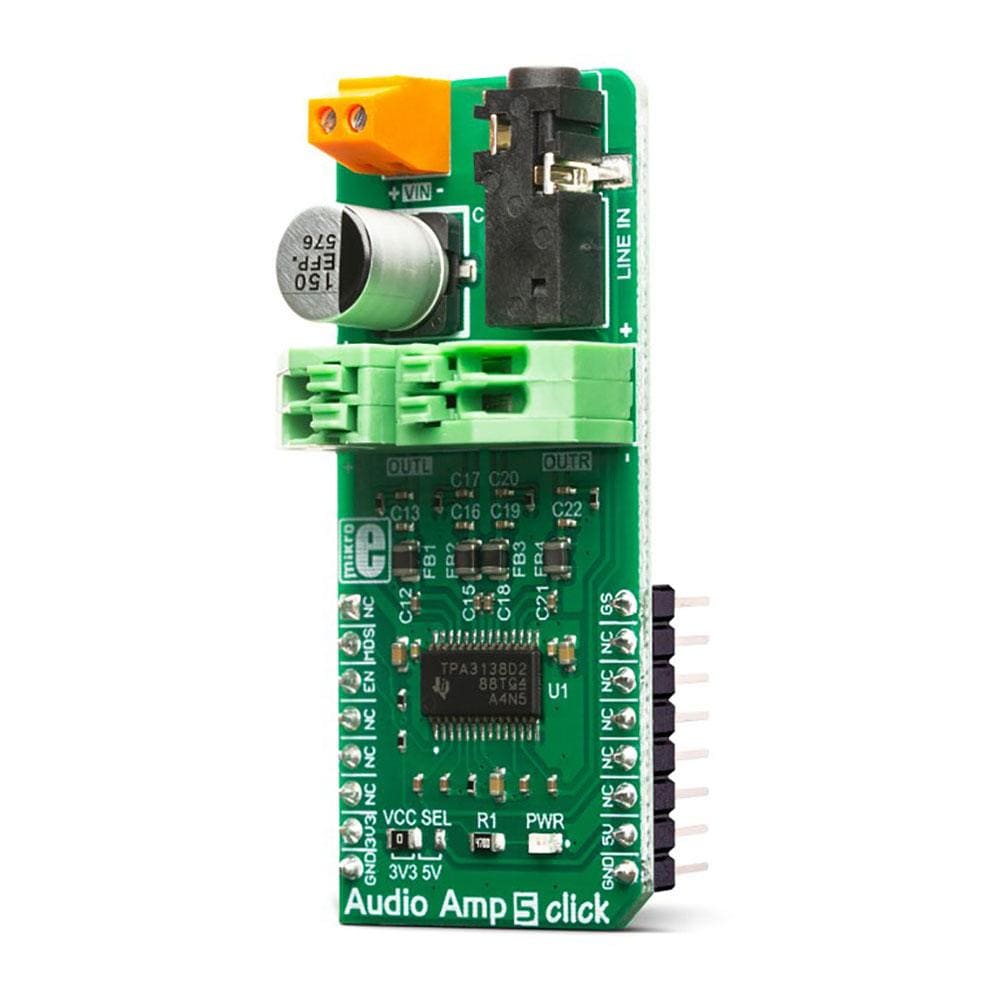 Mikroelektronika d.o.o. MIKROE-3401 AudioAmp 5 Click Board - The Debug Store UK