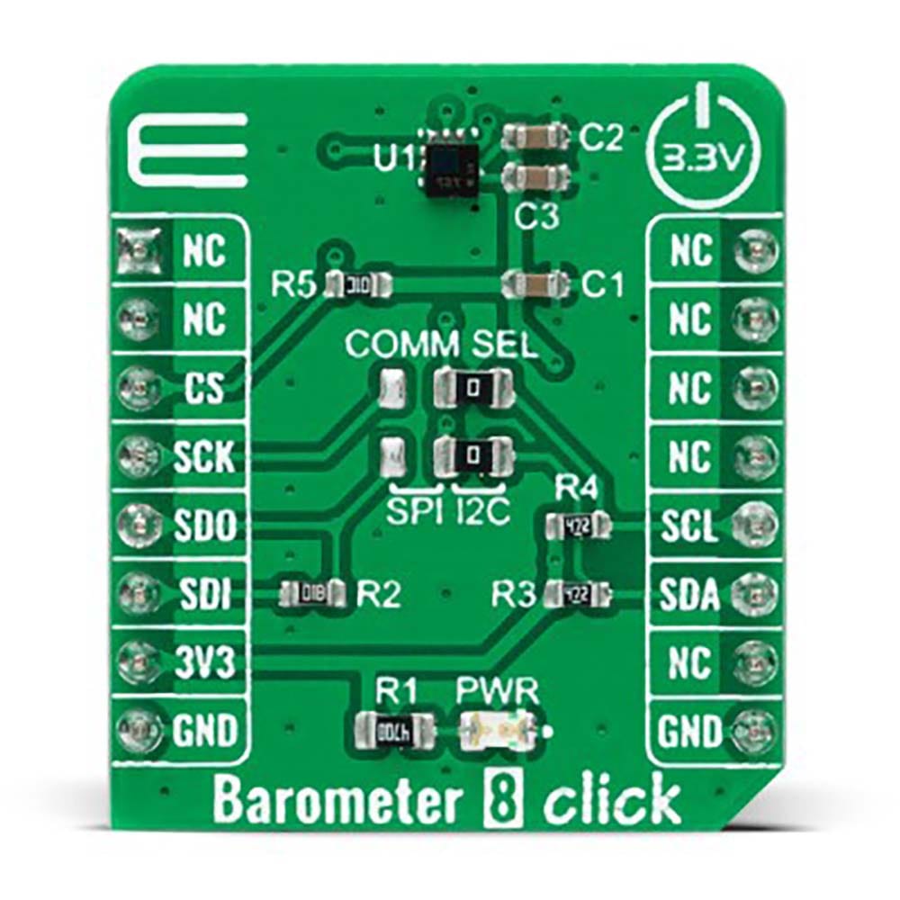 Mikroelektronika d.o.o. MIKROE-5128 Barometer 8 Click Board - The Debug Store UK