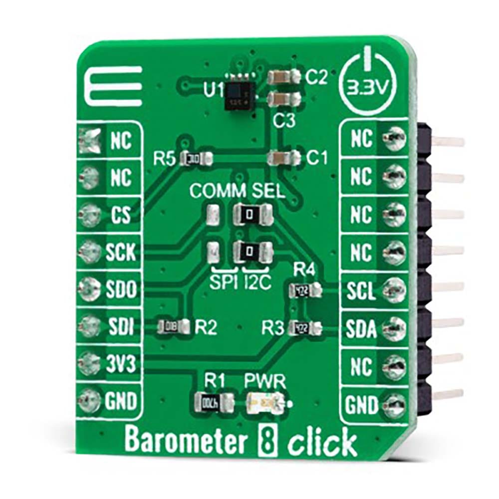 Mikroelektronika d.o.o. MIKROE-5128 Barometer 8 Click Board - The Debug Store UK