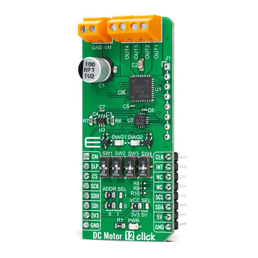 Mikroelektronika d.o.o. MIKROE-5374 DC Motor 12 Click Board - The Debug Store UK