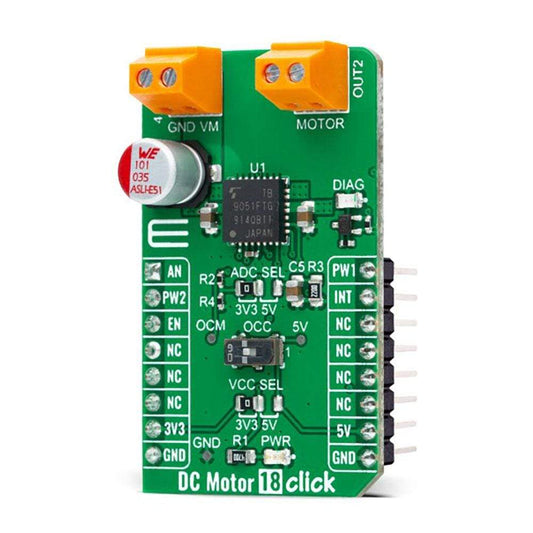 Mikroelektronika d.o.o. MIKROE-4786 DC Motor 18 Click Board - The Debug Store UK