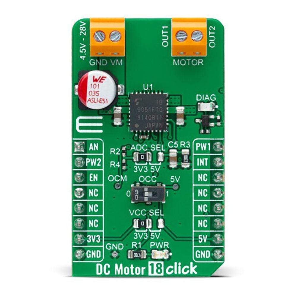 Mikroelektronika d.o.o. MIKROE-4786 DC Motor 18 Click Board - The Debug Store UK