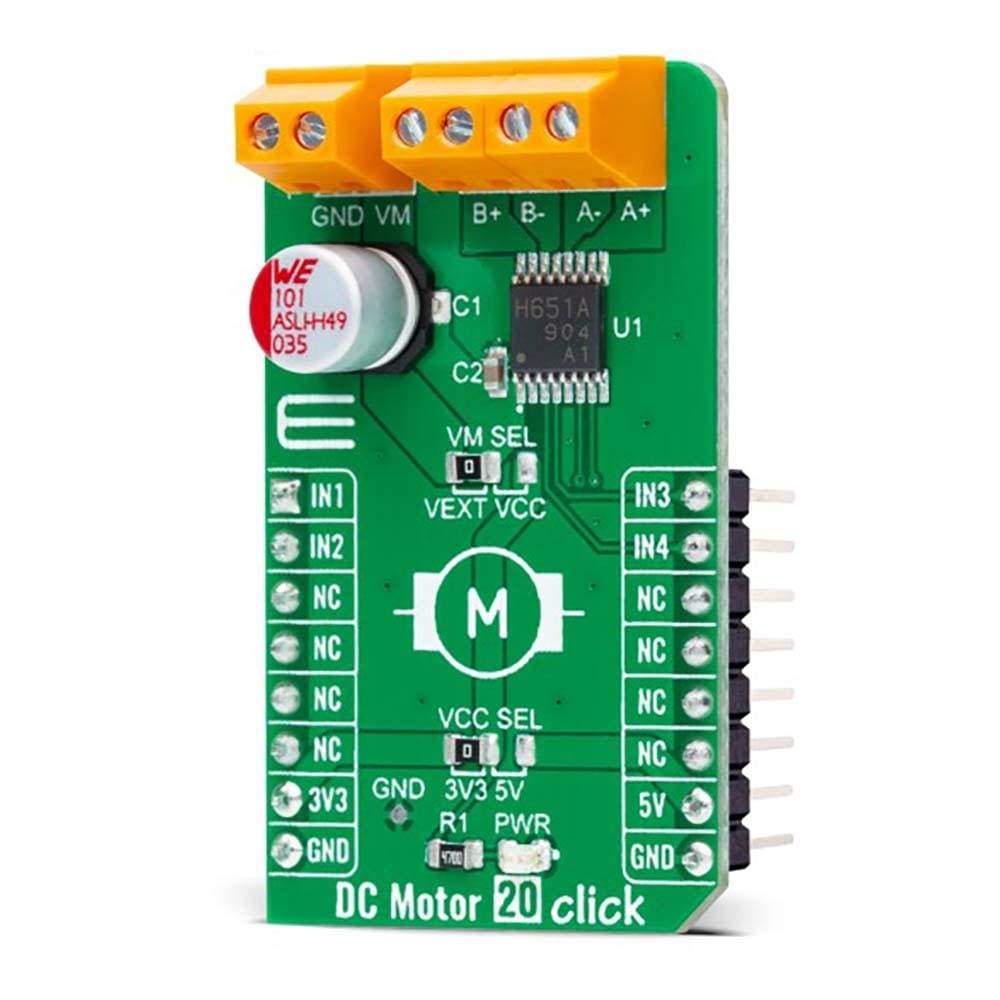 Mikroelektronika d.o.o. MIKROE-4884 DC Motor 20 Click Board - The Debug Store UK
