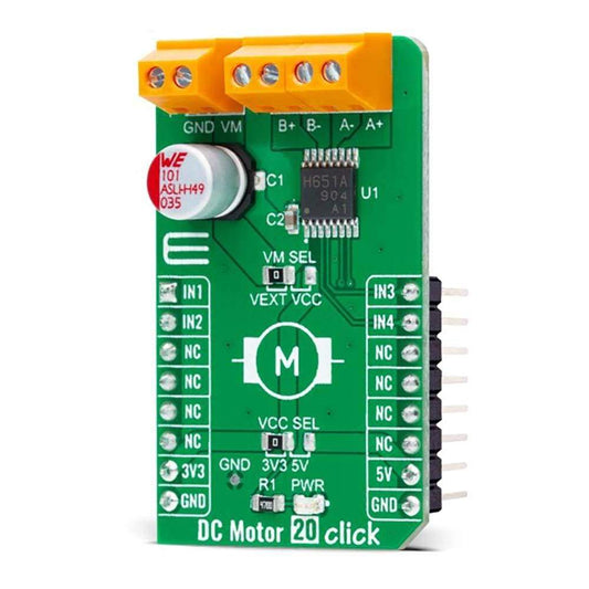 Mikroelektronika d.o.o. MIKROE-4884 DC Motor 20 Click Board - The Debug Store UK