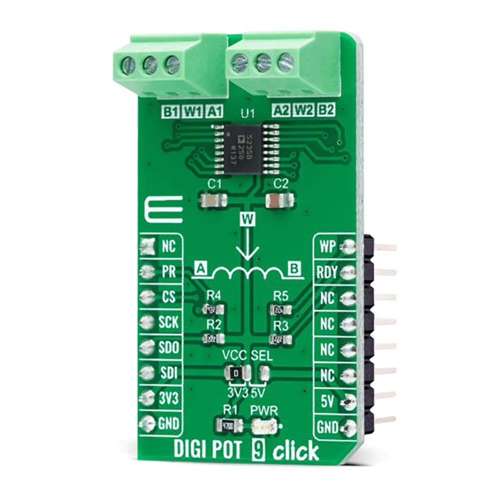 Mikroelektronika d.o.o. MIKROE-4727 DIGI POT 9 Click Board - The Debug Store UK