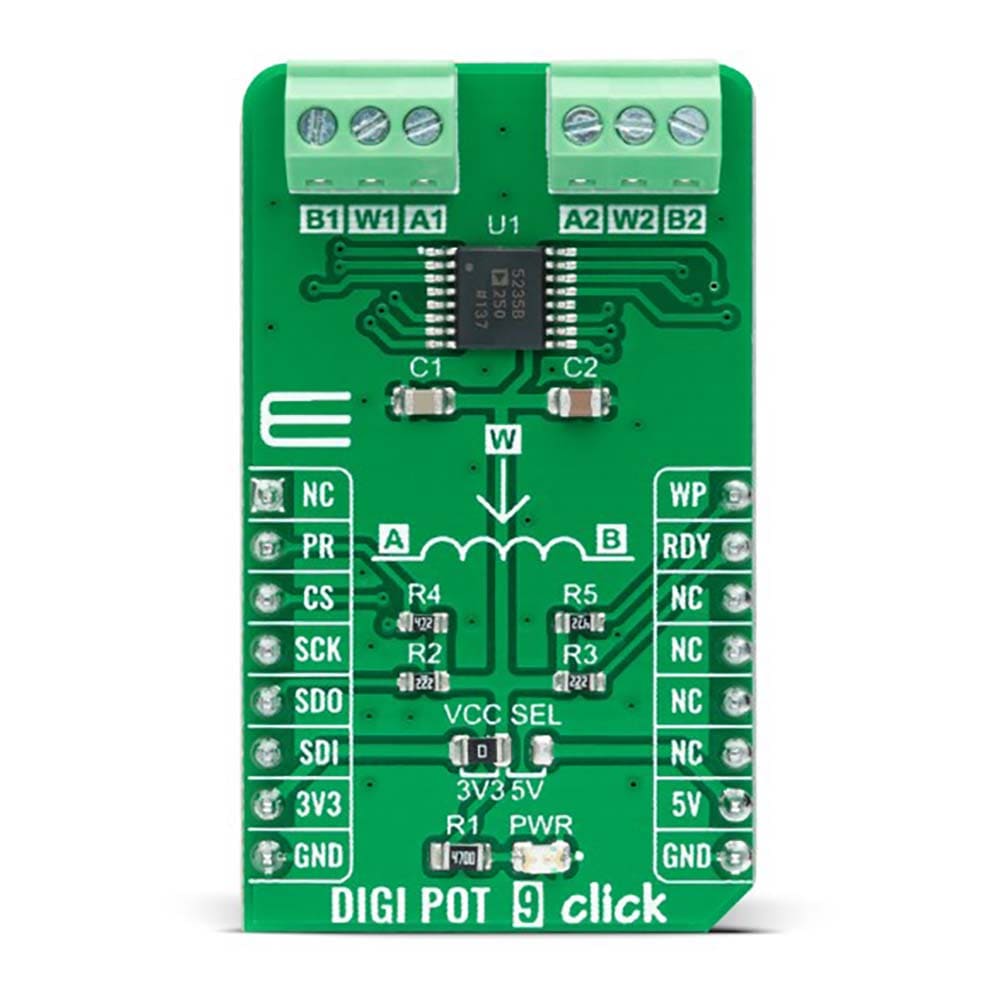 Mikroelektronika d.o.o. MIKROE-4727 DIGI POT 9 Click Board - The Debug Store UK