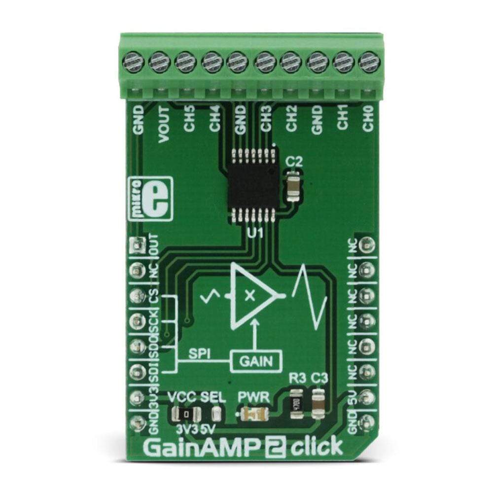 Mikroelektronika d.o.o. MIKROE-2859 GainAMP 2 Click Board - The Debug Store UK