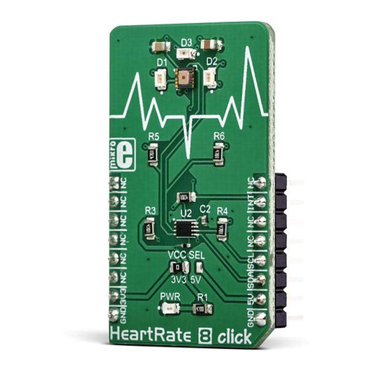 Mikroelektronika d.o.o. MIKROE-3218 Heart Rate 8 Click Board - The Debug Store UK