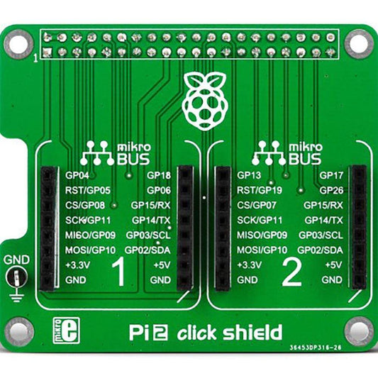 Mikroelektronika d.o.o. MIKROE-1879 Raspberry Pi 2 Click Board Shield - The Debug Store UK