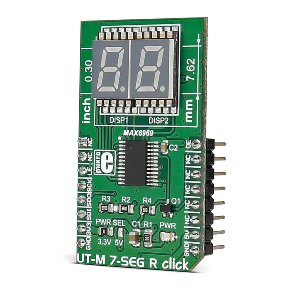 Mikroelektronika d.o.o. MIKROE-2746 UT-M 7-Seg R Click Board - The Debug Store UK
