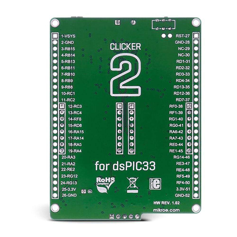 Mikroelektronika d.o.o. MIKROE-2567 Clicker Board 2 for DSPIC33 - The Debug Store UK