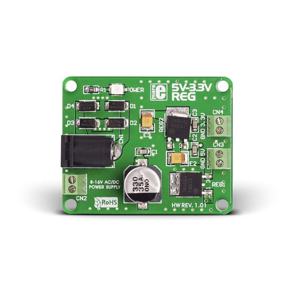 Mikroelektronika d.o.o. MIKROE-192 5V-3.3V Reg Board - The Debug Store UK