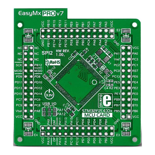 Mikroelektronika d.o.o. MIKROE-1108 EasyMx PRO v7 for STM32 Empty MCU card HP 100-pin TQFP - The Debug Store UK