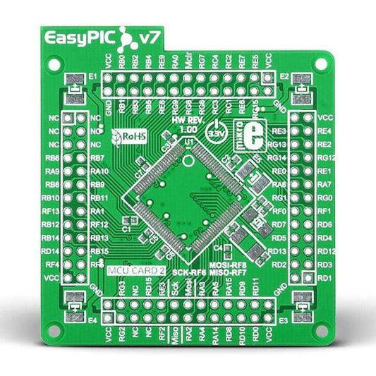 Mikroelektronika d.o.o. MIKROE-1291 EasyPIC Fusion v7 Empty MCU card1 100pin TQFP PF - The Debug Store UK