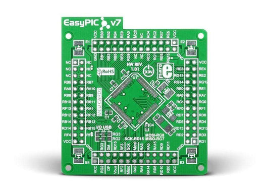Mikroelektronika d.o.o. MIKROE-1289 EasyPIC Fusion v7 Empty MCU card1 100pin TQFP PT - The Debug Store UK