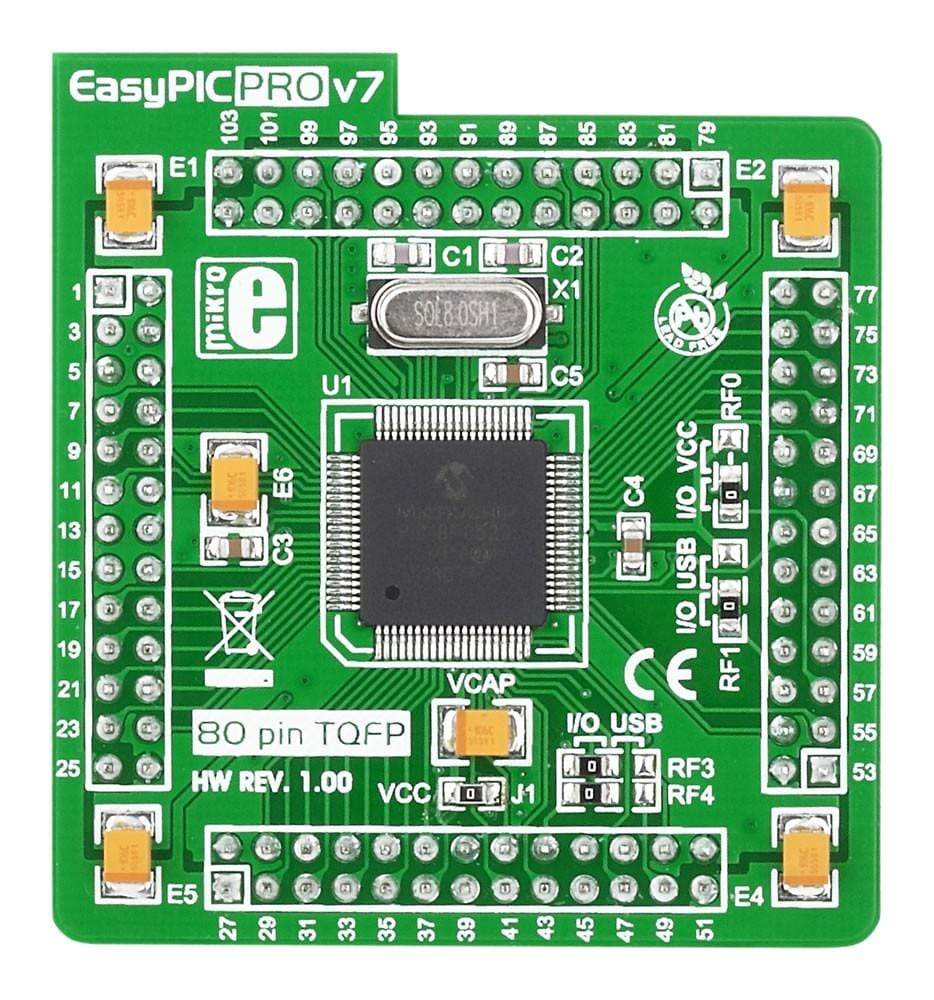 Mikroelektronika d.o.o. MIKROE-999 EasyPIC PRO v7 MCU card with PIC18F8520 - The Debug Store UK