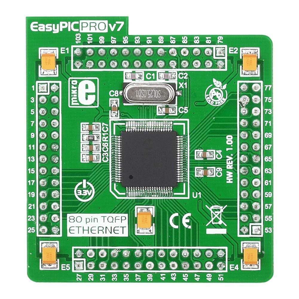 Mikroelektronika d.o.o. MIKROE-1000 EasyPIC PRO v7 MCU Card with PIC18F87J60 ETH - The Debug Store UK