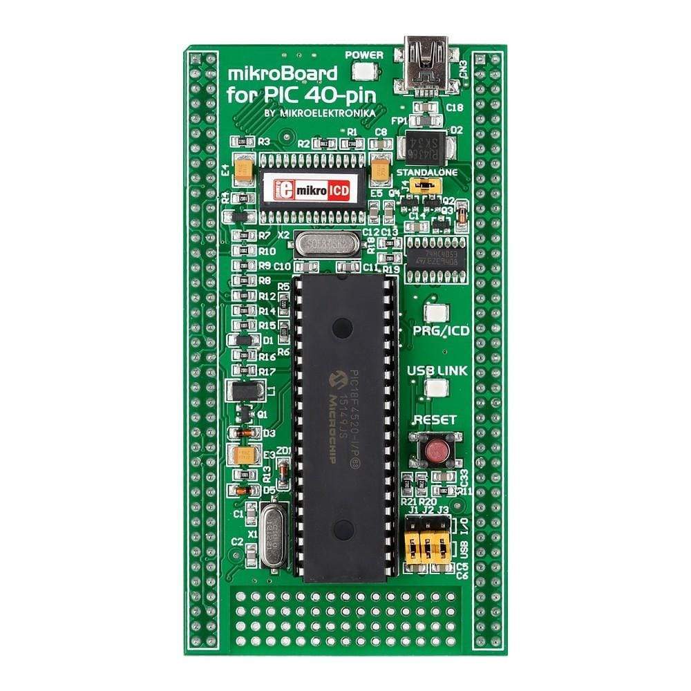 Mikroelektronika d.o.o. MIKROE-1029 MikroBoard for PIC 40-pin with PIC18F4520 - The Debug Store UK