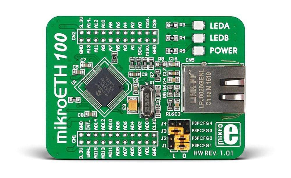 Mikroelektronika d.o.o. MIKROE-605 mikroETH100 Board - The Debug Store UK