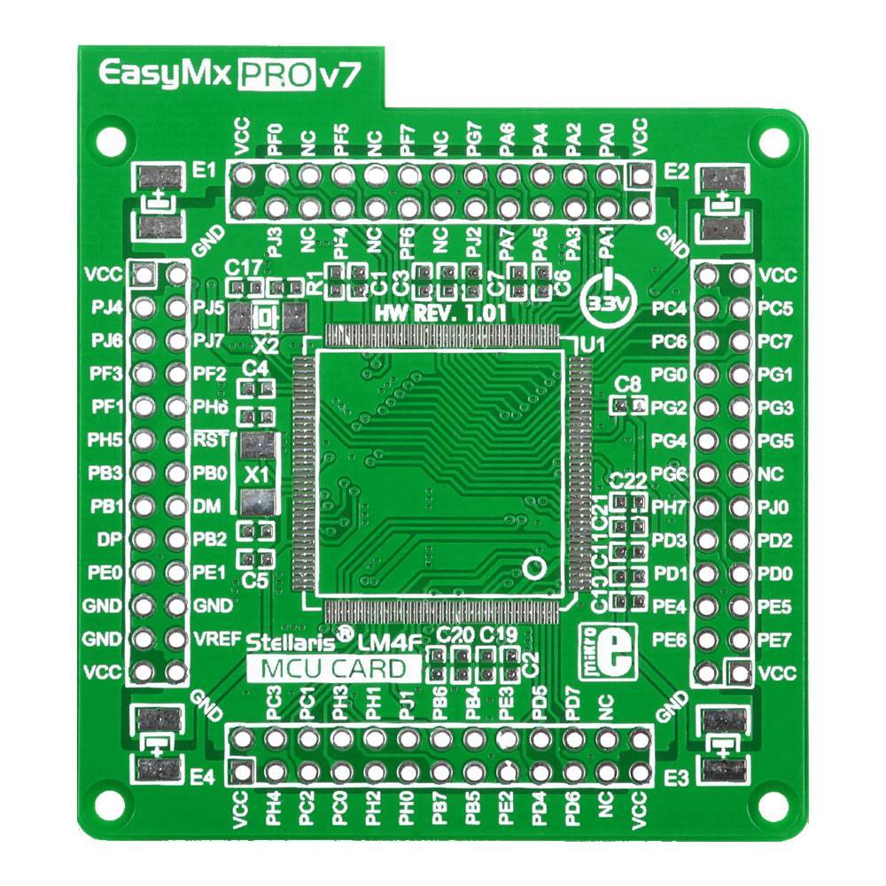 Mikroelektronika d.o.o. MIKROE-1043 Standard MCU Card with LX4F232H5QD (144-pin TQFP) - The Debug Store UK