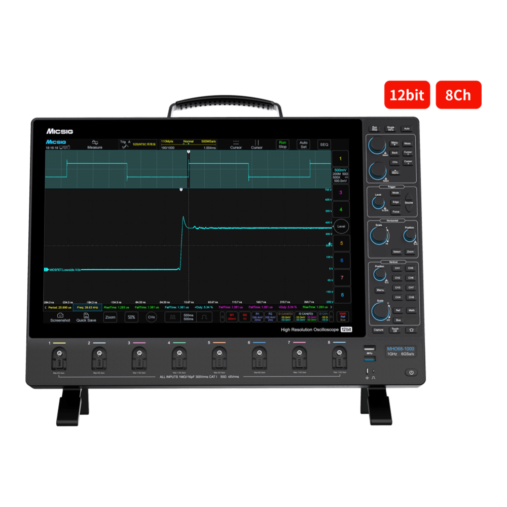 Micsig MH068-350 Micsig MHO 6 Series 8CH Oscilloscope - 1GHz Bandwidth, 6GSa/s Sampling Rate - The Debug Store UK