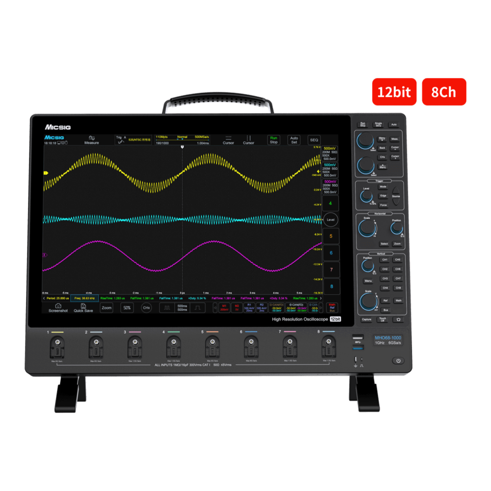 Micsig MH068-350 Micsig MHO 6 Series 8CH Oscilloscope - 1GHz Bandwidth, 6GSa/s Sampling Rate - The Debug Store UK