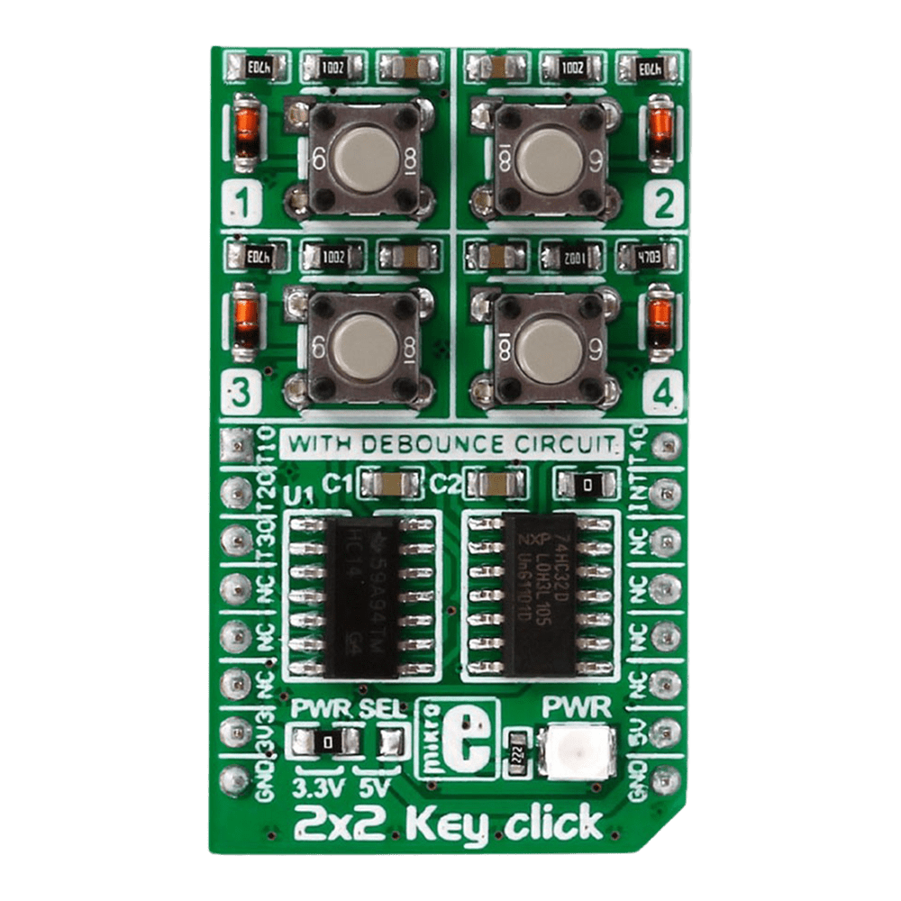 Mikroelektronika d.o.o. MIKROE-2152 2x2 Key Click Board - The Debug Store UK