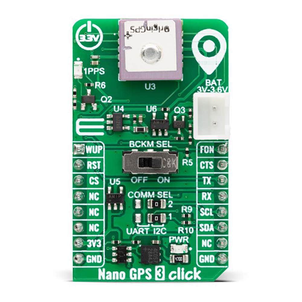 Mikroelektronika d.o.o. MIKROE-5455 Nano GPS 3 Click Board - The Debug Store UK