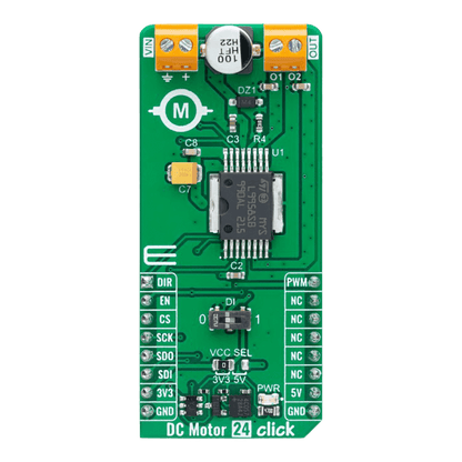 Mikroelektronika d.o.o. MIKROE-5537 DC Motor 24 Click Board™: Precision Control for Brushed DC Motors - The Debug Store UK