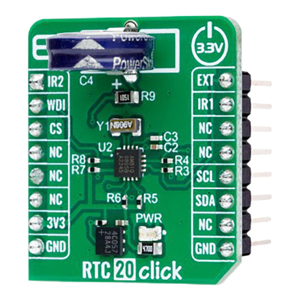 Mikroelektronika d.o.o. MIKROE-5600 RTC 20 Click Board™ - High-Precision Real-Time Clock for Embedded Systems - The Debug Store UK