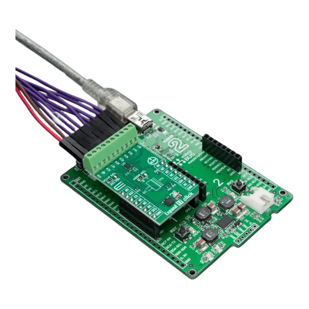 Mikroelektronika d.o.o. MIKROE-6054 Expand 17 Click Board™ - 8-Bit I/O Expander Board for Enhanced System Control - The Debug Store UK