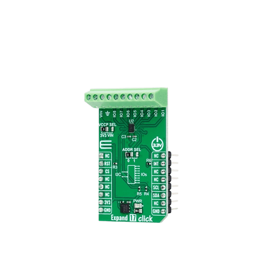 Mikroelektronika d.o.o. MIKROE-6054 Expand 17 Click Board™ - 8-Bit I/O Expander Board for Enhanced System Control - The Debug Store UK