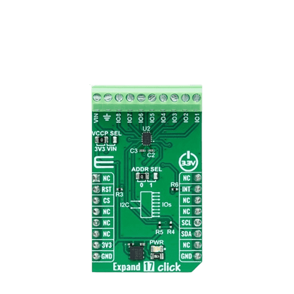 Mikroelektronika d.o.o. MIKROE-6054 Expand 17 Click Board™ - 8-Bit I/O Expander Board for Enhanced System Control - The Debug Store UK