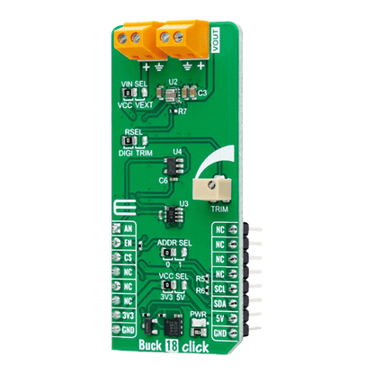 Mikroelektronika d.o.o. MIKROE-6071 Buck 18 Click Board™ - Ultra-Low Power Step-Down Voltage Converter - The Debug Store UK