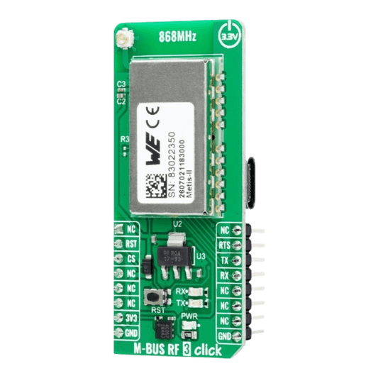 Mikroelektronika d.o.o. MIKROE-6084 M-Bus RF 3 Click Board™ - Wireless M-Bus Module for Smart Metering - The Debug Store UK