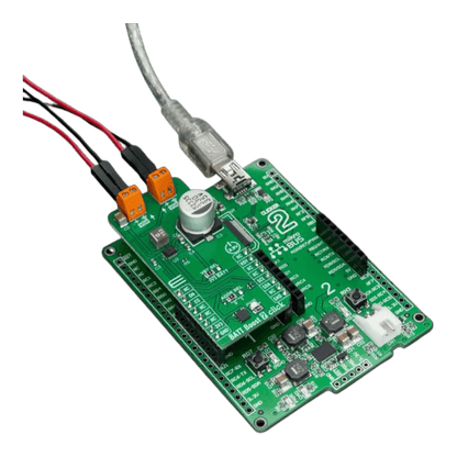 Mikroelektronika d.o.o. MIKROE-6098 BATT-BOOST 2 Click - Advanced Battery Management and Voltage Boost Module - The Debug Store UK