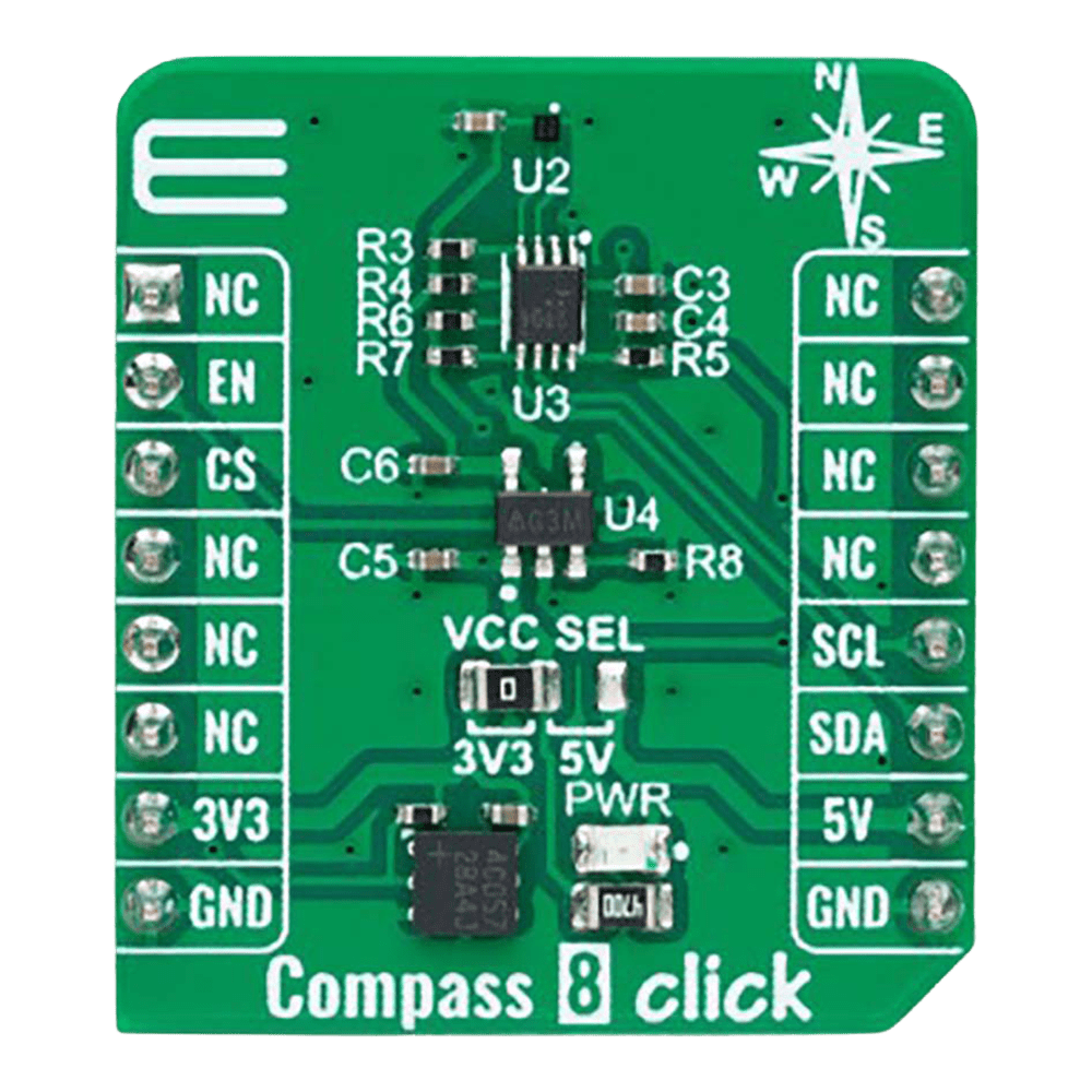 Mikroelektronika d.o.o. MIKROE-6099 Compass 8 Click Board - The Debug Store UK