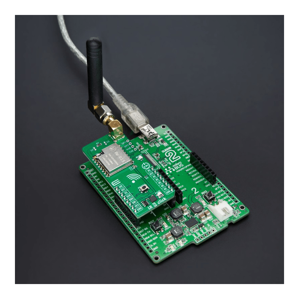 Mikroelektronika d.o.o. MIKROE-6112 LR 6 Click Board™ - Ultra-Long Range LoRa™ Module for Professional Engineers - The Debug Store UK