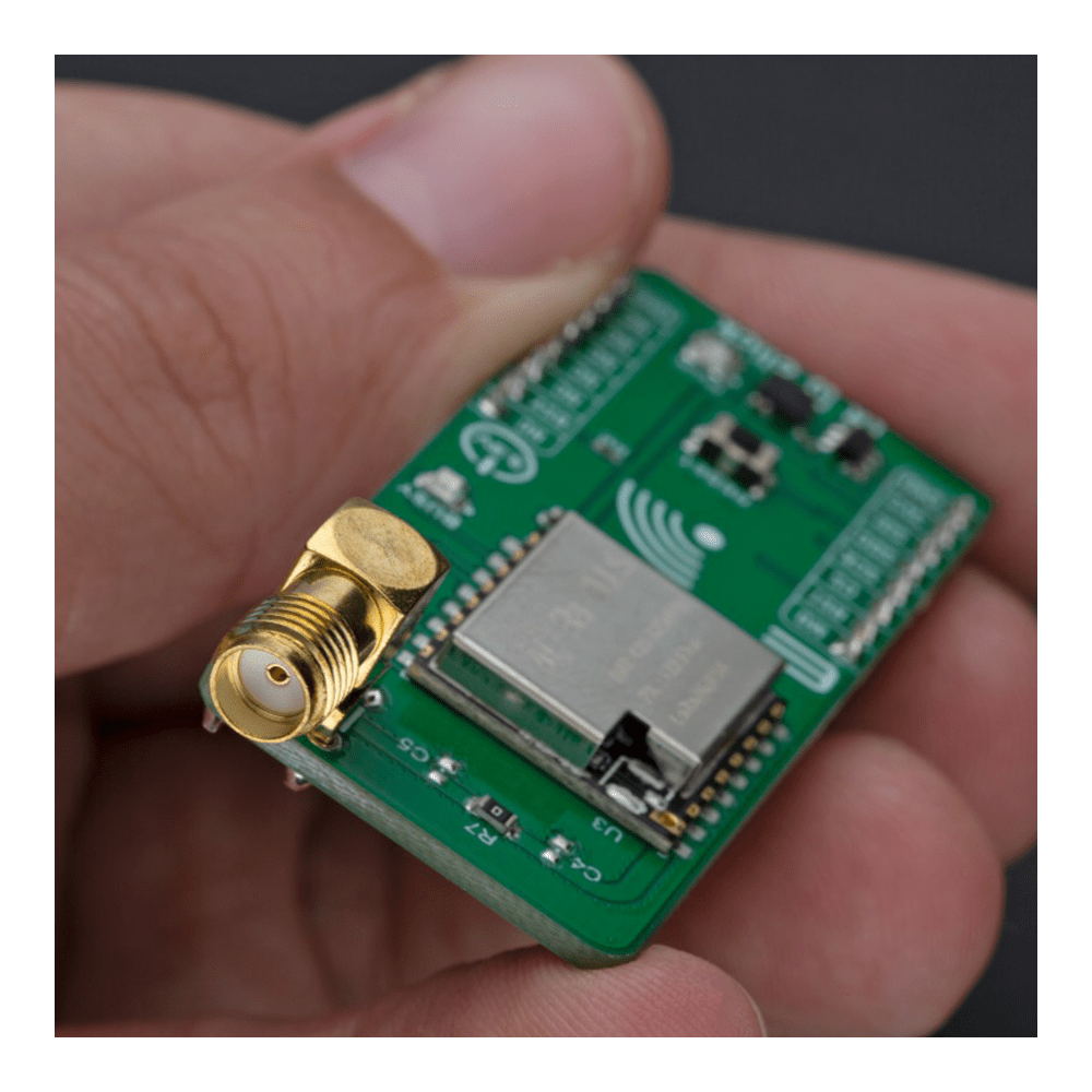 Mikroelektronika d.o.o. MIKROE-6112 LR 6 Click Board™ - Ultra-Long Range LoRa™ Module for Professional Engineers - The Debug Store UK