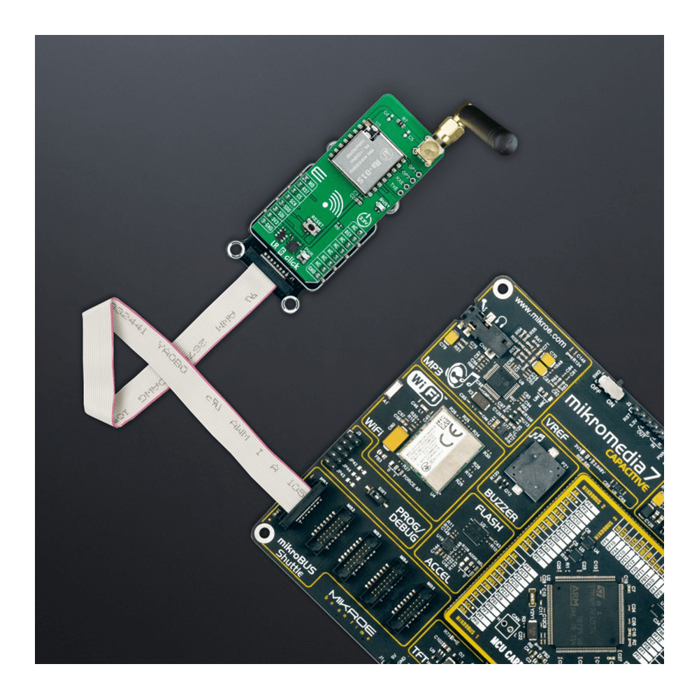 Mikroelektronika d.o.o. MIKROE-6112 LR 6 Click Board™ - Ultra-Long Range LoRa™ Module for Professional Engineers - The Debug Store UK