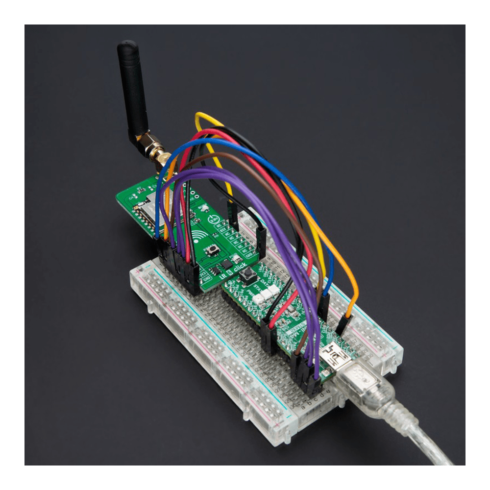 Mikroelektronika d.o.o. MIKROE-6112 LR 6 Click Board™ - Ultra-Long Range LoRa™ Module for Professional Engineers - The Debug Store UK